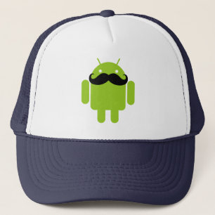 Boné Gráfico do bigode do preto do robô do Android