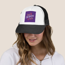 Boné Gráfico roxo quadrado com laranja divertido