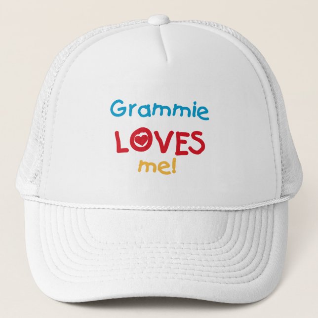 Boné Grammie ama-me t-shirt e presentes (Frente)