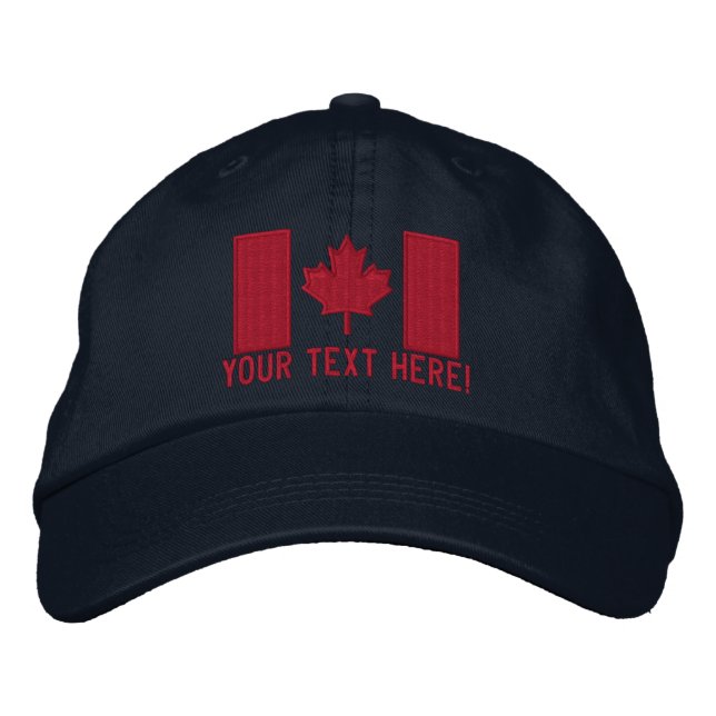 Boné Grande bordado canadense personalizado da bandeira (Frente)