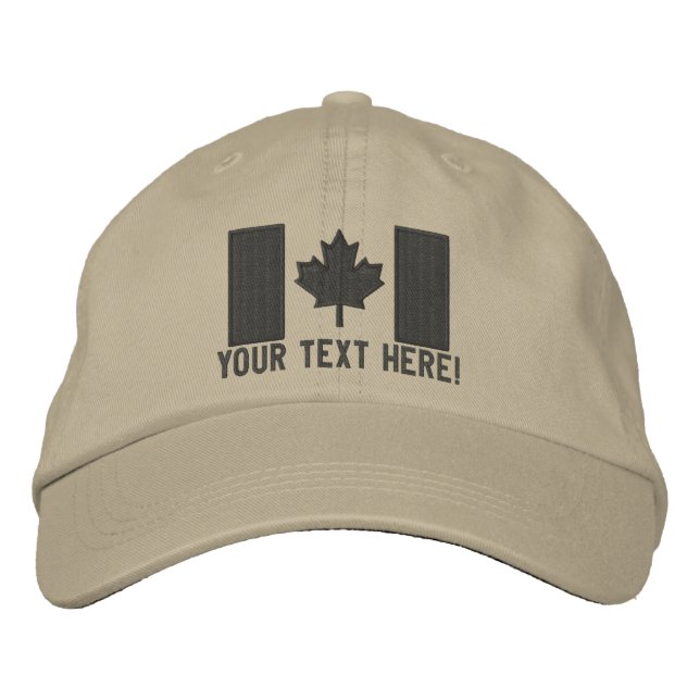 Boné Grande bordado canadense personalizado da bandeira (Frente)