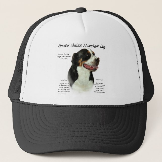 Boné Grande Design de História do Cachorro na Suíça (Frente)