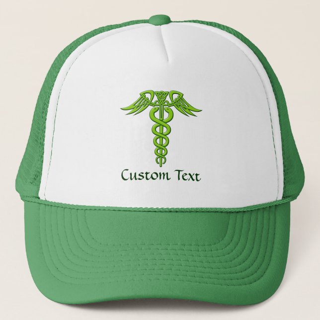 Boné Green Celtic Knot Caduceus (Frente)