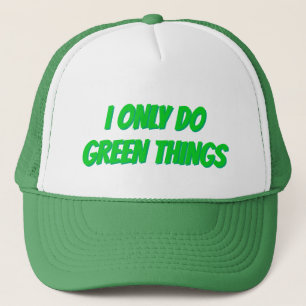 BONÉ GREEN/WHITE TRUCKER HAT: "EU SÓ FAÇO COISAS VERDES