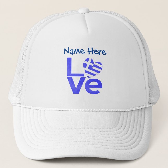 Boné Grego LOVE Azul Personalizado  (Frente)