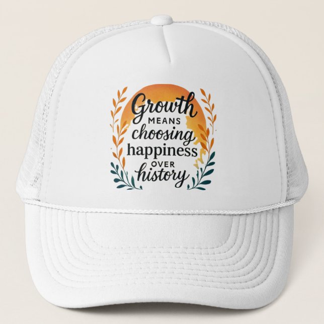 Boné Growth Mindset Hat — Choosing Happiness Over Histo (Frente)