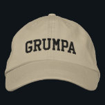 Boné Grumpa | Vovô rabugento e engraçado a preto<br><div class="desc">Simples design de texto de vintage de um apelido carinhoso para avós grumpa.</div>