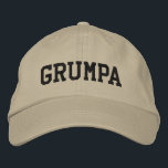 Boné Grumpa | Vovô rabugento e engraçado a preto<br><div class="desc">Simples design de texto de vintage de um apelido carinhoso para avós grumpa.</div>