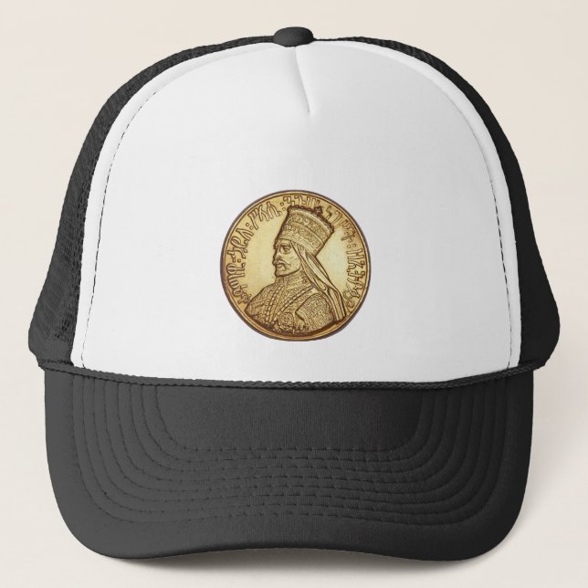Boné Haile Selassie - HIM Jah Rastafari Trucker Cap - (Frente)