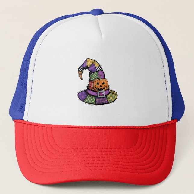 Boné Halloween Patchwork Witch Hat Spooky (Frente)