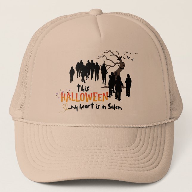Boné Halloween Salem Meu Coração Está (Frente)