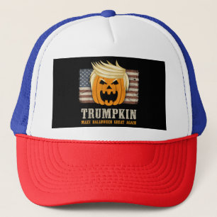 Boné Halloween Trumpkin Vintage EUA Flag Engraçado