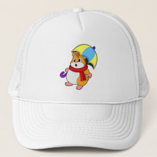 Boné Hamster em chuva com guarda-chuva