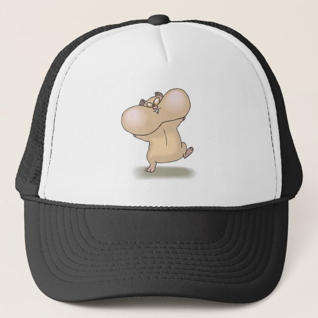Boné hamster engraçado de bochechas gorduchas (Frente)