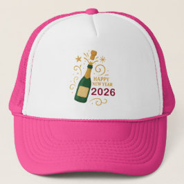 Boné Happy New Year 2026 Champagne | Foam Trucker Hat