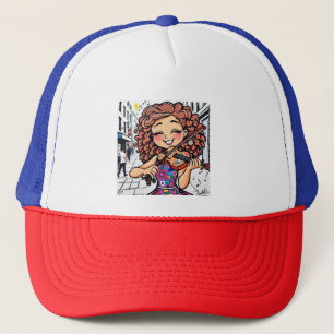 Boné Happy Violin Girl Cartoon for Music Lovers