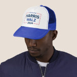 Boné Harris Walz 2024 Eleição Presidencial<br><div class="desc">Kamala Harris para o Presidente e Tim Walz para o Vice-Presidente 2024 do Hat do Caminhão de Eleições Presidencial dos EUA. Design patriótico simples e moderno em cores azuis,  marinhos e vermelhas reais com estrelas e sotaques de listras.</div>