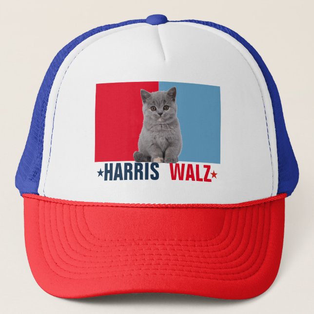 Boné Harris Walz 2024 Obviamente Vermelho Azul (Frente)