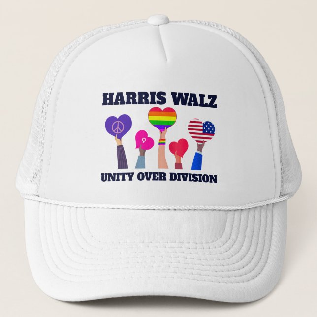 Boné Harris Walz Unity Over Division LGBTQ Dark Blue (Frente)
