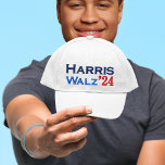 Boné Harris Walz Vote Blue 2024 White<br><div class="desc">Harris Walz Vote Blue 2024 White Embroidered Baseball Boné apresenta texto vermelho,  marinho e azul real simples na frente e atrás do chapéu.</div>