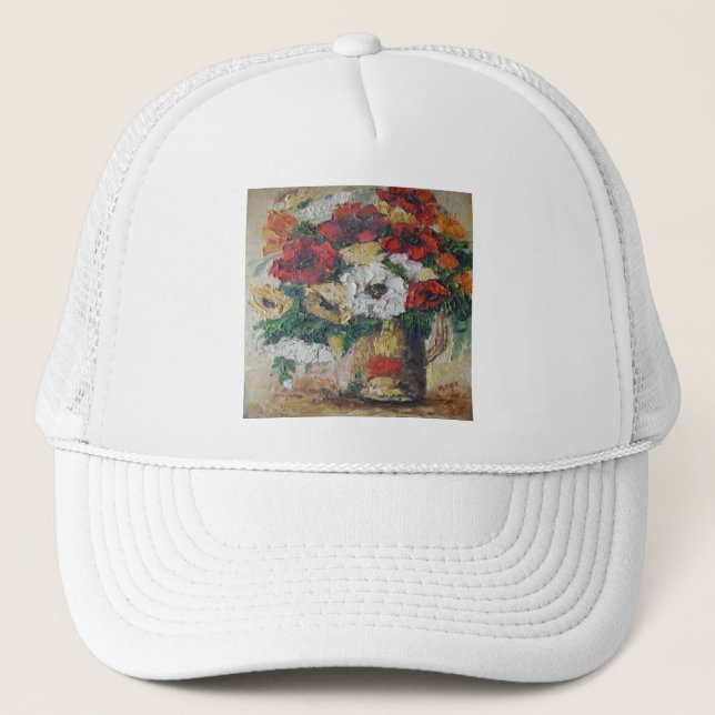 Boné Hat Ann Hayes Pintura Flor Mix Delight (Frente)