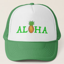 Boné Hat de abacaxi havaiano, ilha tropical ALOHA