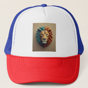 Boné Hat do Caminhoneiro de Leão Geométrico