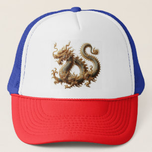 Boné Hat do Caminhoneiro do Dragão ouro