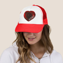 Hat do caminhoneiro XOXO do rosa Heart