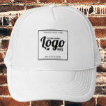 Boné Hat do logotipo personalizado branco<br><div class="desc">Sinta-se à vontade para personalizar e personalizar este logotipo personalizado branco,  o chapéu branco do camionista da empresa funcionarios da empresa. As opções de edição estão disponíveis.</div>