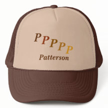 Hat - Name and Stepped Monogram (browns)