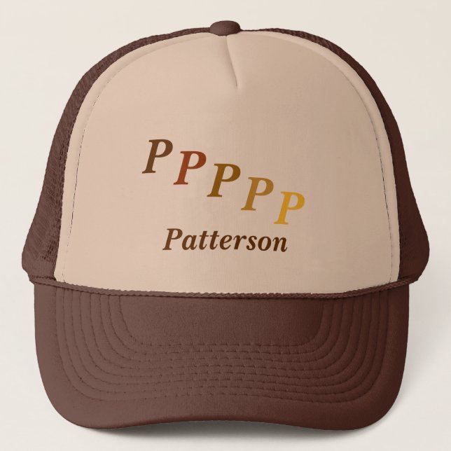 Boné Hat - Name and Stepped Monogram (browns) (Frente)