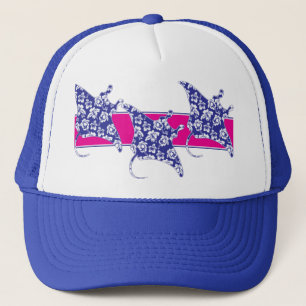 Boné Havaiano-Flor-Manta-Raios