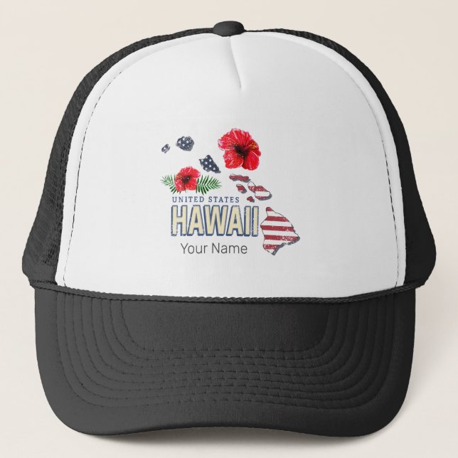 Boné Hawaii Estados Unidos Mapa Retrorestadual EUA Souv (Frente)
