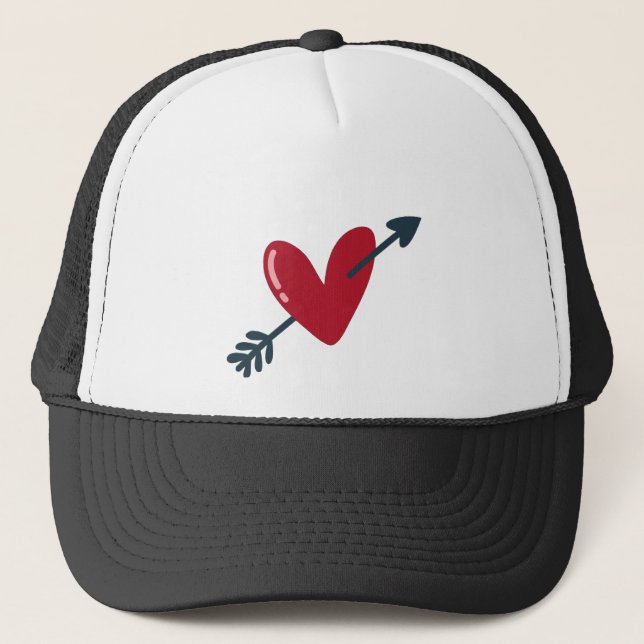 Boné Heart With Arrow Valentine Minimal T-Shirt (Frente)