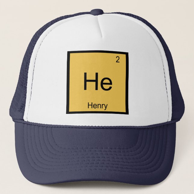 Boné Henry Nome Elemento Químico Tabela Periódica (Frente)