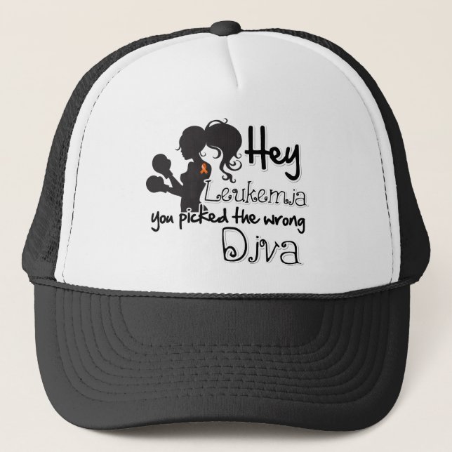 Boné Hey cancer da leucemia você escolheu a diva errada (Frente)