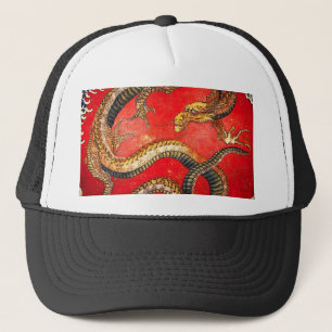 Boné Hokusai Dourado Dragon Hat Japonês