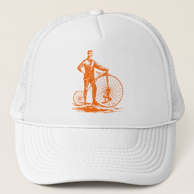 Boné Homem com Penny Farthing - Orange (Frente)