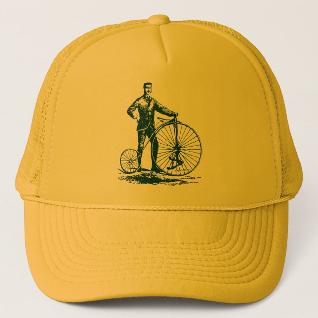 Boné Homem com Penny Farthing - Verde escuro (Frente)
