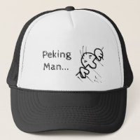 Homem de Pequim Homem de Cartoon Bonito a espreita