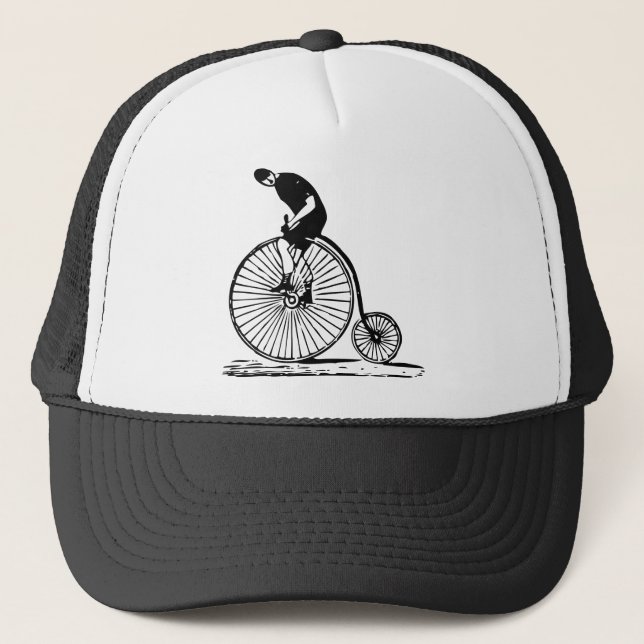 Boné Homem em um Penny Farthing - Preto (Frente)