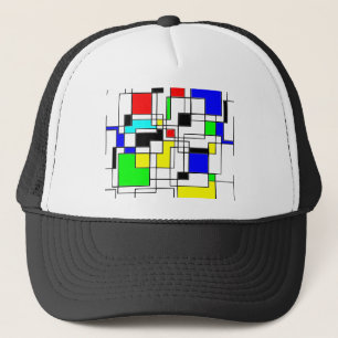 Boné Homenagem Aleatória aos quadrados a Mondrian