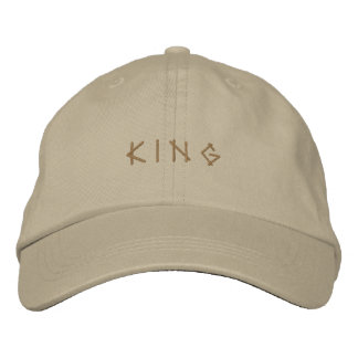 Boné Homens Elegantes KING Texto Khaki-Chapéu Estampado