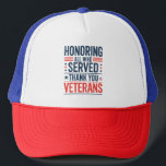 Boné Honrando Todos Que Serviram Obrigado Dia dos Veter<br><div class="desc">Honrando Todos Que Serviram Obrigado Veteranos Dia Bandeira Americana</div>