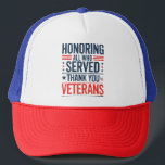 Boné Honrando Todos Que Serviram Obrigado Dia dos Veter<br><div class="desc">Honrando Todos Que Serviram Obrigado Veteranos Dia Bandeira Americana</div>