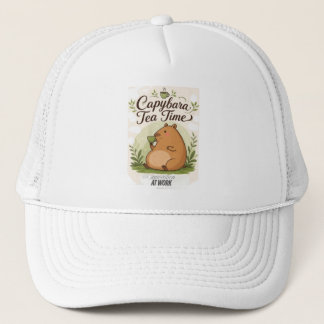 Boné Hora do Chá do Capivara | Capivara Fofa Bebendo Ch