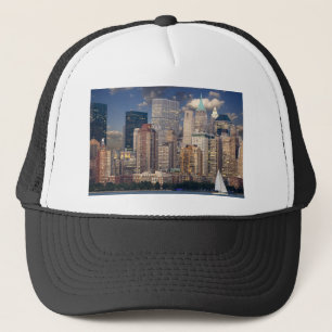Boné Horizonte de Nova York e o rio Hudson em Manhattan