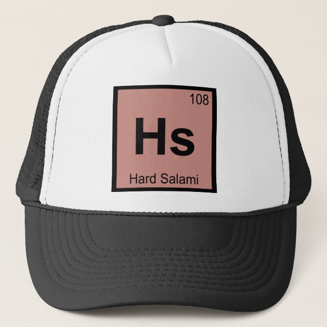 Boné Hs - Química do Salame Duro Símbolo da Tabela Peri (Frente)