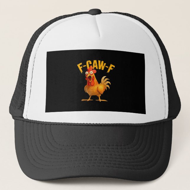 Boné Humor de Corvo F-Caw-F Gótico Divertido Retro Lega (Frente)